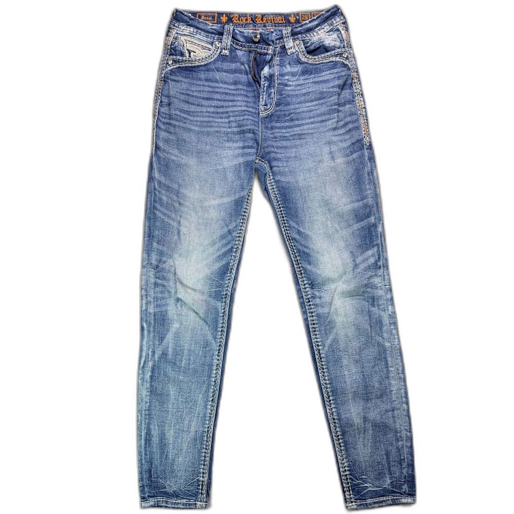 Rock Revival Beau Skinny Jeans Womens 28 Y2K Embellished